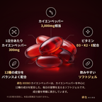 ソフトジェルの特長を紹介する写真。緋色 HIIRO カイエンペッパー サプリメント。